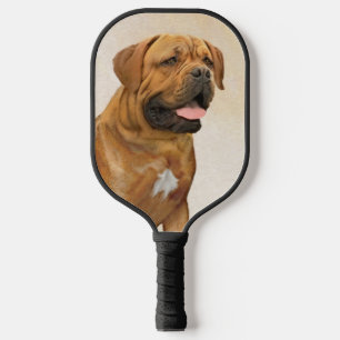 Dogue de Bordeaux Painting - Cute Original Dog Art Pickleball Paddle