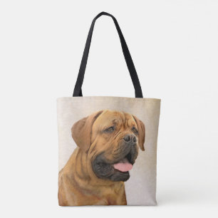 Dogue de Bordeaux Painting - Cute Original Dog Art Tote Bag