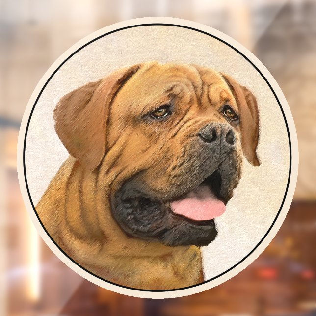 Dogue de Bordeaux Painting - Cute Original Dog Art Window Cling (Sheet 2)