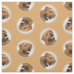 Dogue de Bordeaux Painting Original Pet Dog Art Fabric