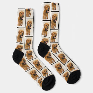 Dogue de Bordeaux Painting Original Pet Dog Art Socks