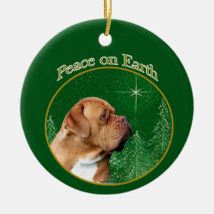 Dogue de Bordeaux Peace Ceramic Tree Decoration