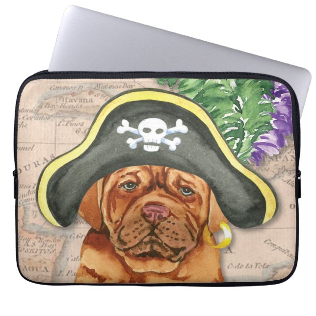 Dogue de Bordeaux Pirate Laptop Sleeve (Front)