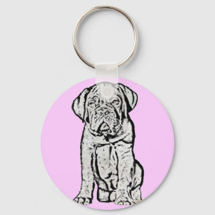 Dogue de Bordeaux puppy kechain Key Ring