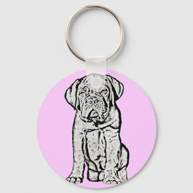 Dogue de Bordeaux puppy kechain Key Ring (Front)