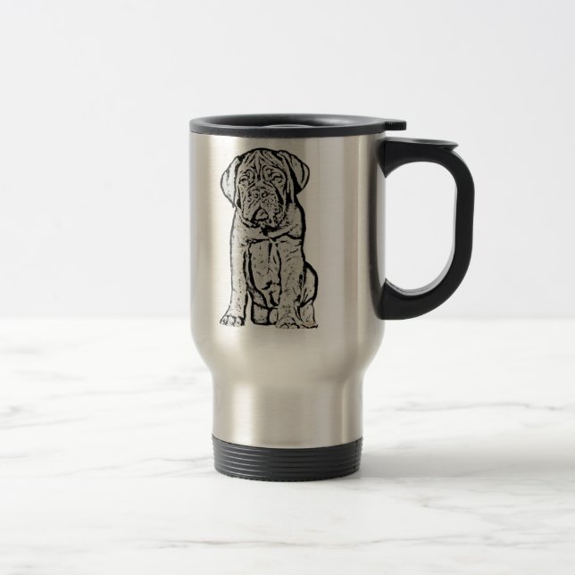 Dogue de Bordeaux puppy travel mug (Right)