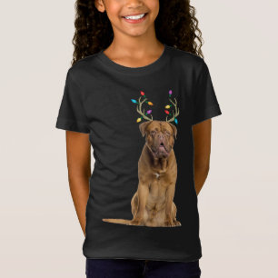 Dogue de Bordeaux Reindeer Christmas Dog T-Shirt