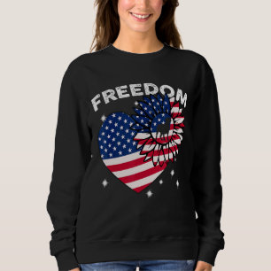 Dogue De Bordeaux Sunflower Heart American Flag Fr Sweatshirt