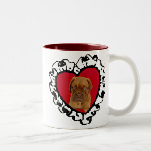 Dogue de Bordeaux Valentine's puppy large mug