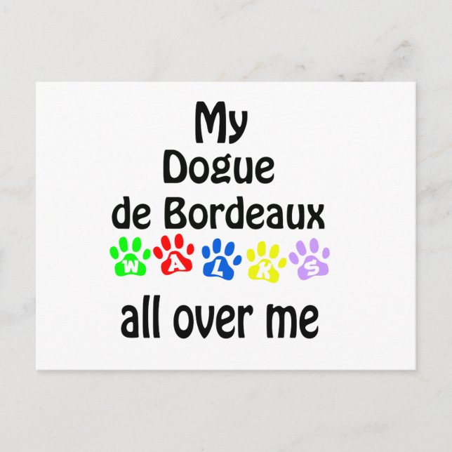 Dogue de Bordeaux Walks Postcard (Front)