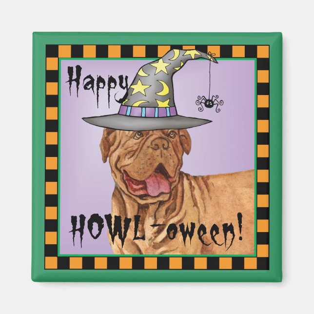 Dogue de Bordeaux Witch Magnet (Front)