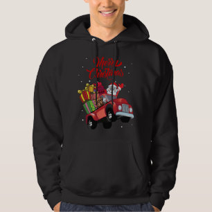 Dogue de Bordeaux With Santa Claus In Red Truck Do Hoodie