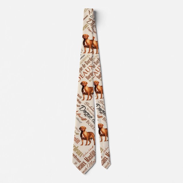 Dogue de Bordeaux Word Art Tie (Front)
