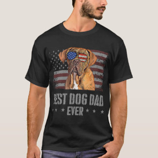 Dogues de Bordeaux Best Dog Dad Ever Retro USA Ame T-Shirt