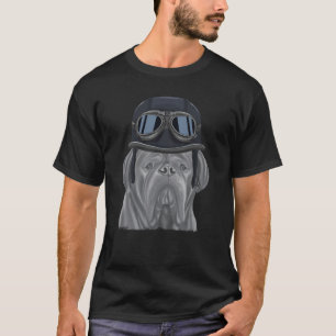 Dogues de Bordeaux Wearing Vintage Motorcycle Helm T-Shirt