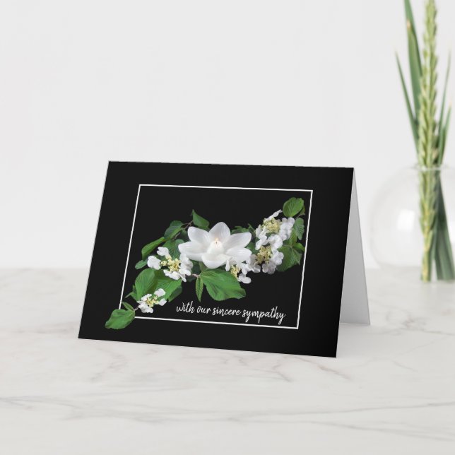 Dogwood and Lotus Candle Sympathy  Card (Front)