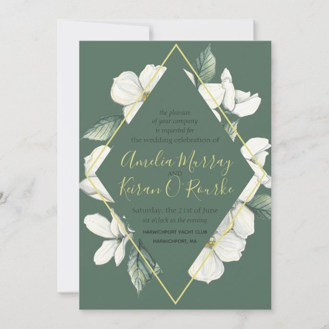 Dogwood Blooms, Wedding Invitation (Front)