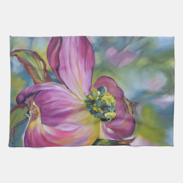 Dogwood Blossom Dish Towel (Horizontal)
