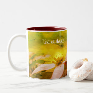 Dogwood Blossom Pair Floral Art Personalised  Two-Tone Coffee Mug
