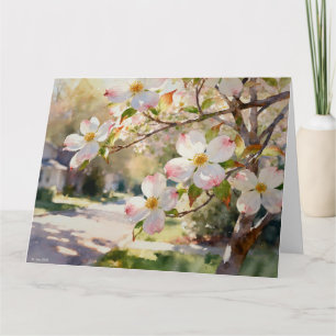 Dogwood Blossoms Study C In Watercolor Card