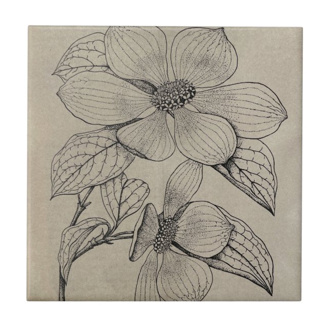Dogwood Ceramic Tile (Front)