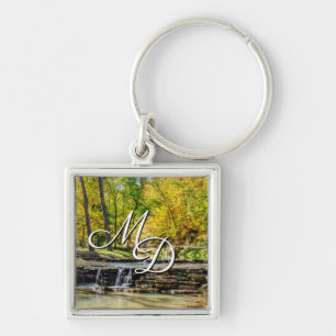 Dogwood Creek Autumn with Monogram Initials Key Ring