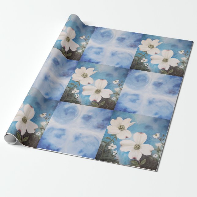 Dogwood Fantasy gift wrapping paper (Unrolled)
