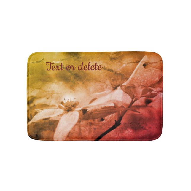 Dogwood Flower Black And White Vintage  Bath Mat (Front)