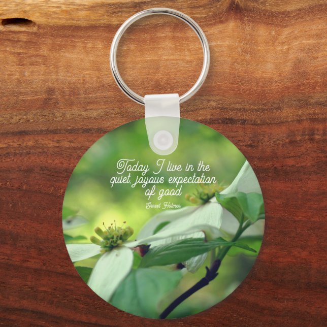 Dogwood Flower Goodness Inspirational Quote  Key Ring (Front)