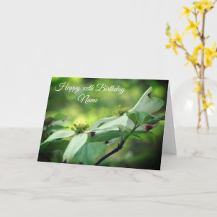 Dogwood Flower Pair Personalised Birthday Card