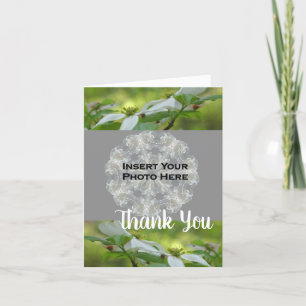 Dogwood Flower Personalised Wedding Photo  Thank You Card