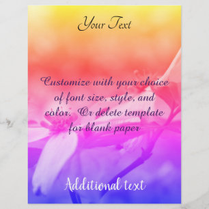 Dogwood Flower Rainbow Colours     Custom Letterhead
