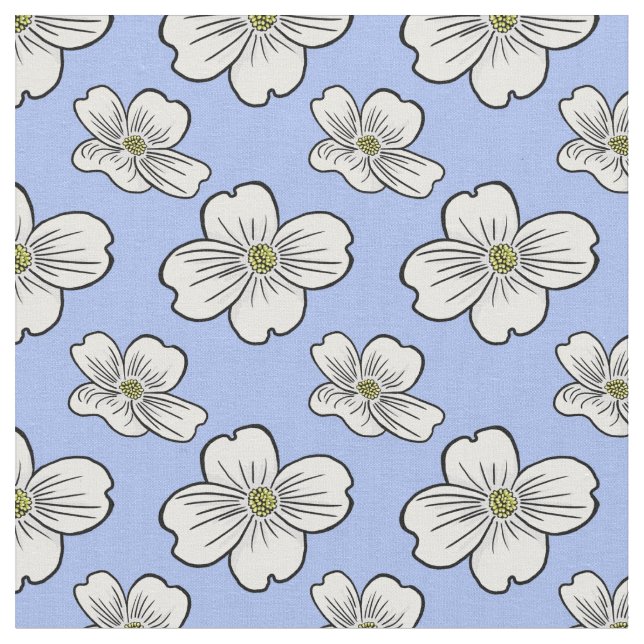 Dogwood Flowers Fabric (Close Up)