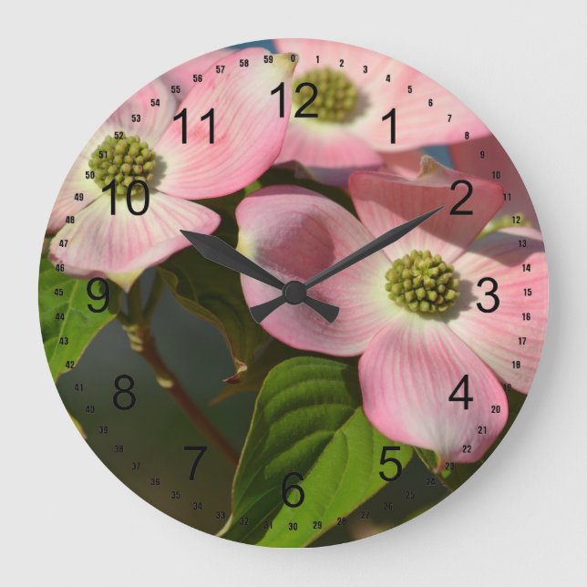 Dogwood Flowers in spring Large Clock (Front)