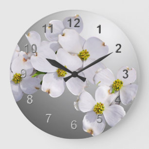 Dogwood Flowers Large Clock
