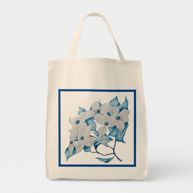 Dogwood Flowers on a Grocery Tote (Front)