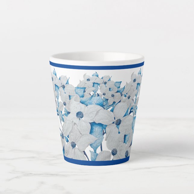 Dogwood Flowers on a Small Latte Mug (Front)