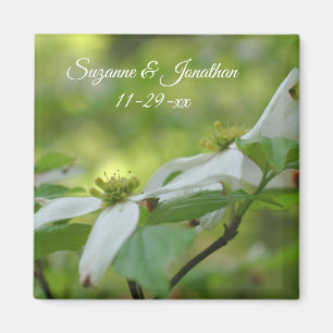 Dogwood Flowers Personalised Wedding Magnet