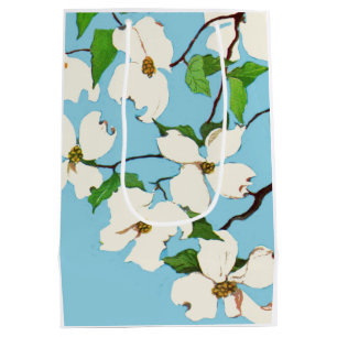 dogwood flowers print medium gift bag
