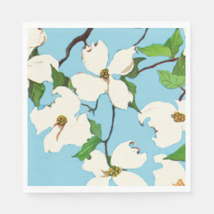 dogwood flowers print napkin