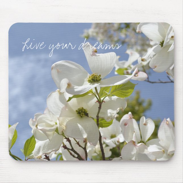 Dogwood Flowers- Wise sayings Mouse Mat (Front)