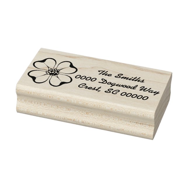 Dogwood Label Rubber Stamp (Stamp)