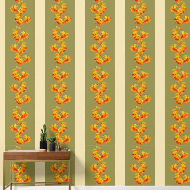 Dogwood Leaves on a  Wallpaper (Hallway)