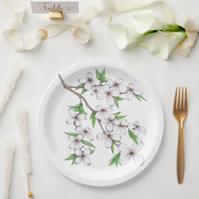 Dogwood Paper Plate (Wedding)