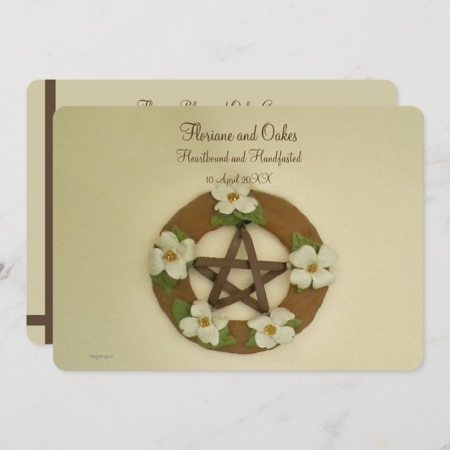 Dogwood Pentacle Handfasting Invitation (Front/Back)