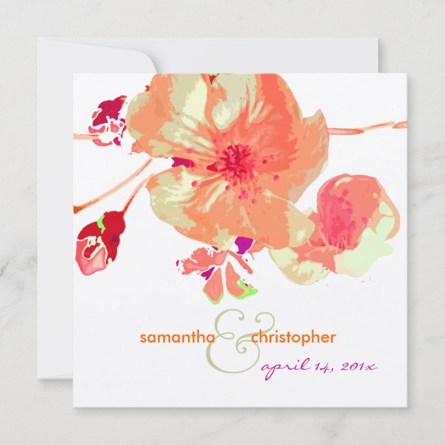 Dogwood/pink/peach/wedding Invitations (Front)