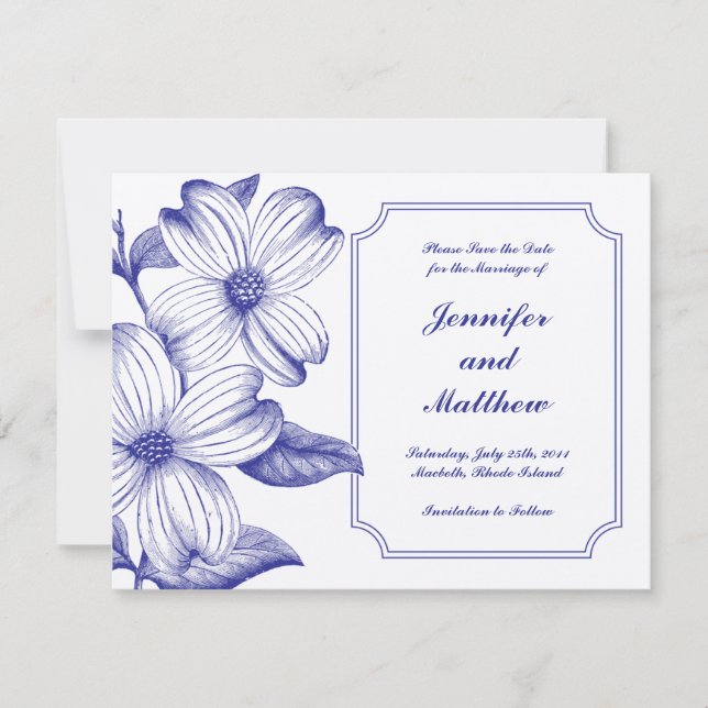 Dogwood Save the Date Announcement (Front)