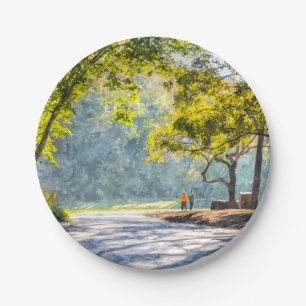 Dogwood Stroll Painterly Paper Plate
