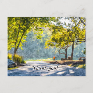 Dogwood Stroll Painterly Thank You Postcard