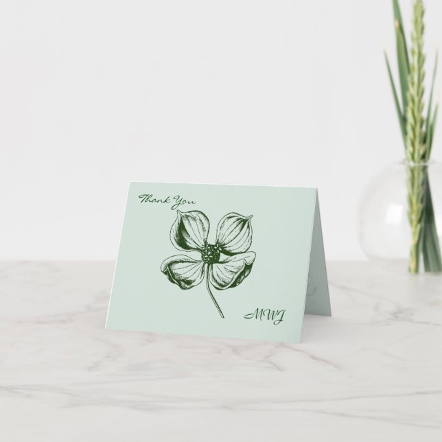 Dogwood Wedding Thank You Note Card (Front)